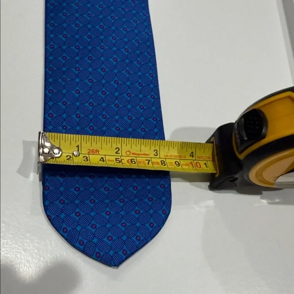 Dolcepunta Men's Full Tie Set - Blue, Green, Purple 100% silk made in Italy - Picture 7 of 13